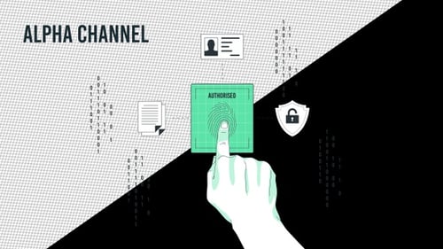 Animated Flat Design Fingerprint Security Authorization