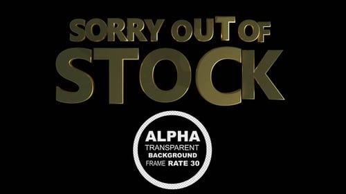 Golden 3D Text Reveal: Sorry Out of Stock Message