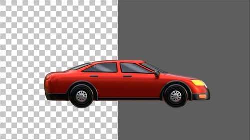 3D-Auto mit Spinnrädern | Alpha Channel