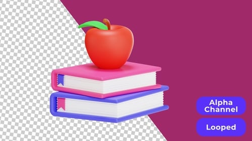 3D Animated Physics Book | Alpha Channel