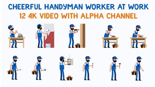 Cheerful handyman worker at work