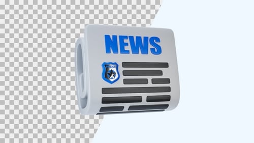 Modern 3D Animated News and Police Badge Icon