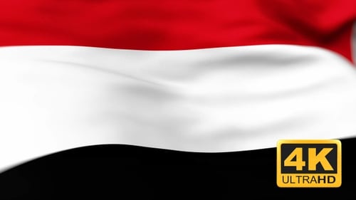 Realistic Waving Flag of Yemen Loop