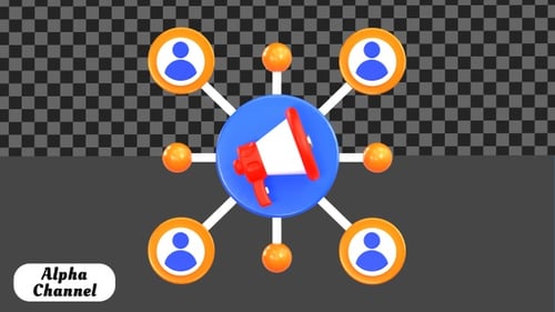 Digital Marketing Audience Network 3D Animation | Alpha Channel