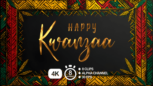 Golden Happy Kwanzaa Elegant Text Title Reveal
