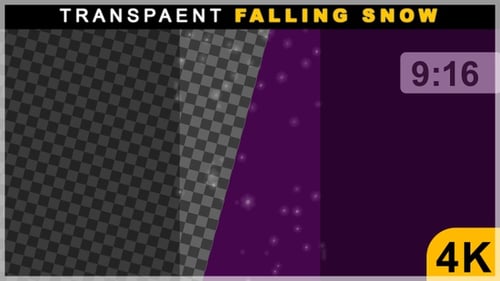 Portrait View OF Smooth Slow Falling Winter Snow On Transparent Background