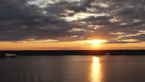 Nature. Sea sunset. Majestic sunset or sunrise landscape. Amazing light of nature cloudscape sky.