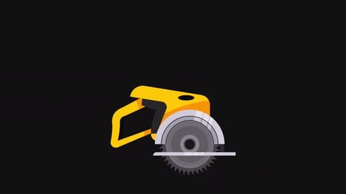 Sierra circular animada 2D | Alpha Channel