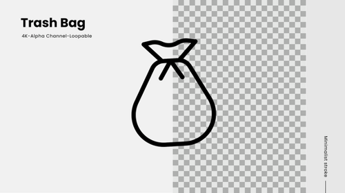 Animated Trash Bag Line Icon Reveal