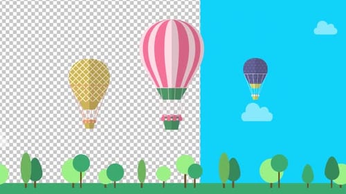 Air Balloon Movement Loop Alpha 1080p
