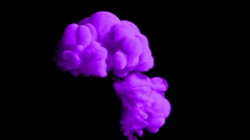 Dynamic Purple Smoke Explosion with Alpha Channel