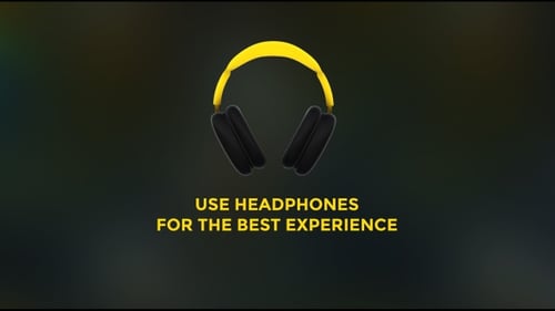 Minimalist Yellow Headphones Element Animation