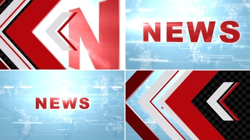 News Broadcast Intro with Dynamic Geometric Transition