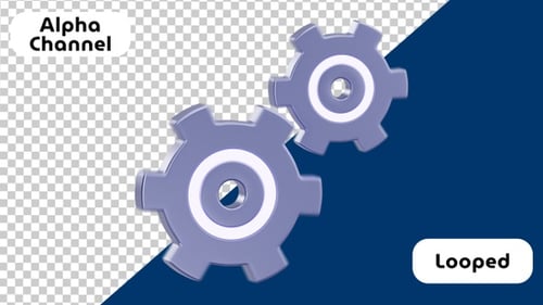 3D-Animation ineinandergreifender Getriebe für die mechanische Konstruktion | Alpha Channel
