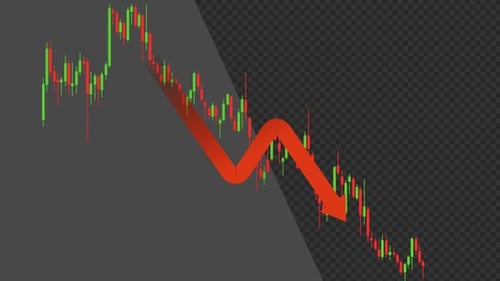 Rote 3D-Börsengrafik | Alpha Channel
