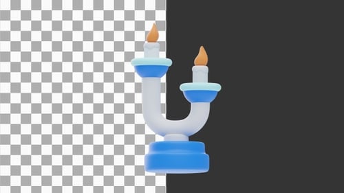 3D Animation of Luxury Candle Holder for a Warm Glow | Alpha Channel