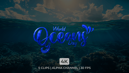 Liquid Fluid 3D Text Reveal for World Oceans Day