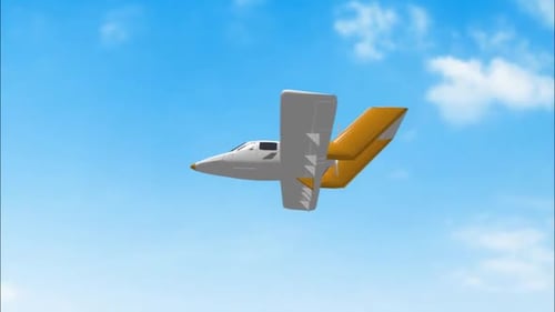 3D Cartoon Airplane Flying Loopable Animation