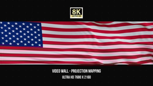 Seamlessly Looping Waving American Flag Video Wall Background
