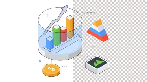 Data Growth Visualization In Circular Animation Alpha Channel