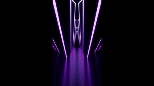 Vertical video purple gradient neon lines tunnel loop animation background