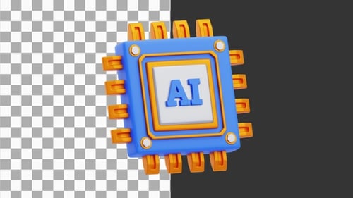 3D Animation of Chat Gpt Chip | Alpha Channel