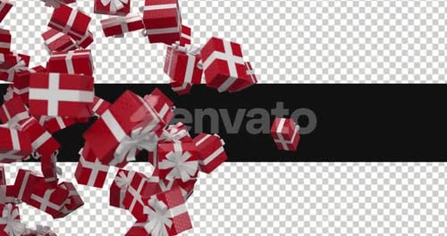 Falling Red Christmas and Birthday Gifts Overlay