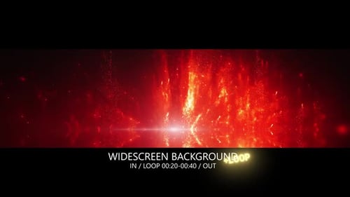 Dynamic Fiery Particles Loop Background Widescreen Animation
