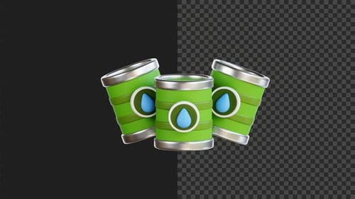 3D Oil Tank Icon Animation