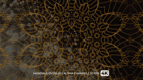 Golden Geometric Mandala Animation Loop Overlay