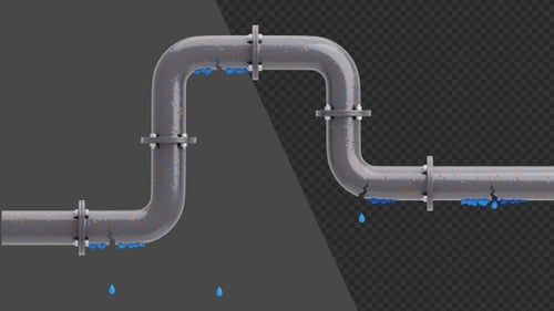 3D Water Leak | Alpha Channel