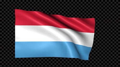 Realistic Waving Luxembourg National Flag Animation