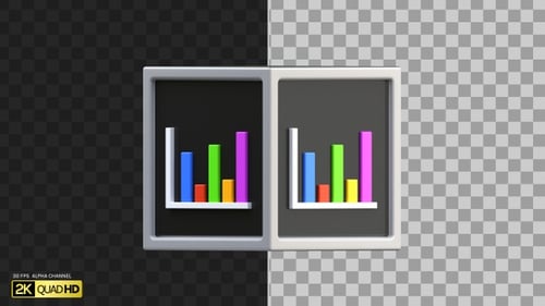 3D Cube with Graph | Alpha Channel
