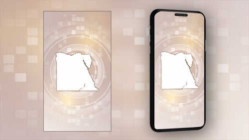 Egypt Map Outline Reveal on Modern Digital Background