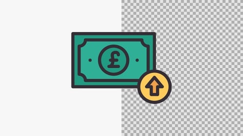 Animated Pound Sterling Banknote Financial Growth Icon