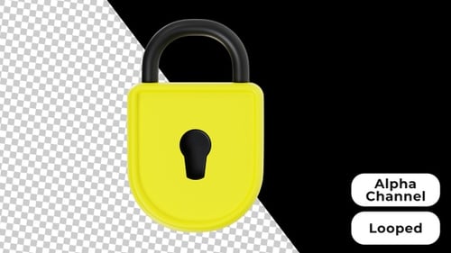 3D Animated Lock | Alpha Channel