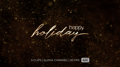 Elegant Shiny Happy Holiday Text Reveal