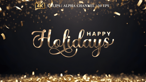 Happy Holidays Lettering Text Animation