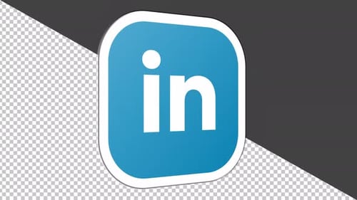 3D Rotating LinkedIn Logo Reveal