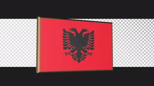 Albania Flag 3D Rotation for National Identity Projects