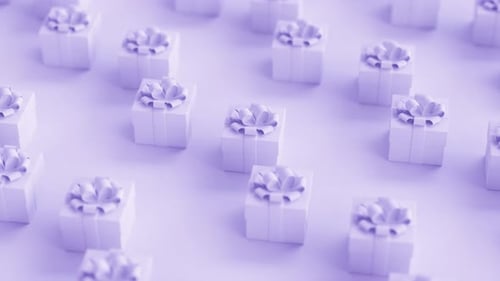 Minimalist Animated Gift Boxes Seamless Loop Background