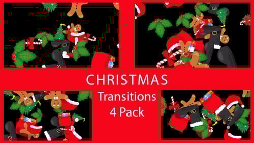 Festive Christmas Flat Design Transitions Pack