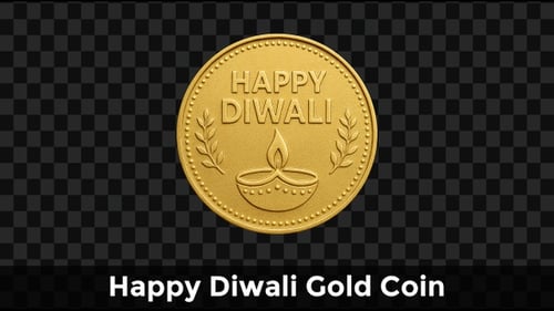 Pièce en or Happy Diwali — Célébration du festival