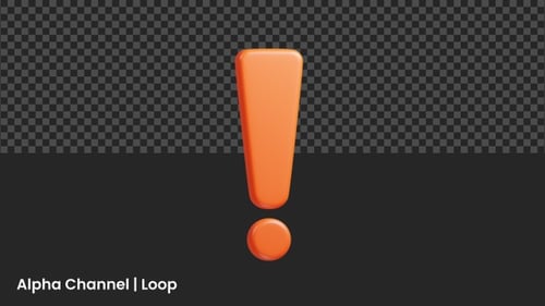 Animación de signos de exclamación 3D | Alpha Loop