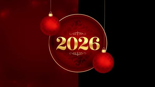Neujahrs-Hintergrund mit goldener Schrift 2026