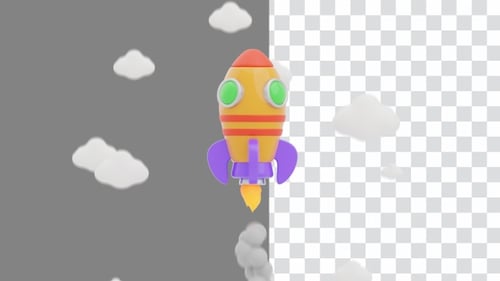 3D Animation of Rocket Launched into Space | Alpha Channel