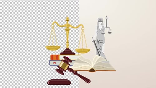 Law and Justice Animated Flat Design Elements
