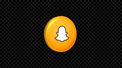 Rotating 3D Snapchat Social Media Logo