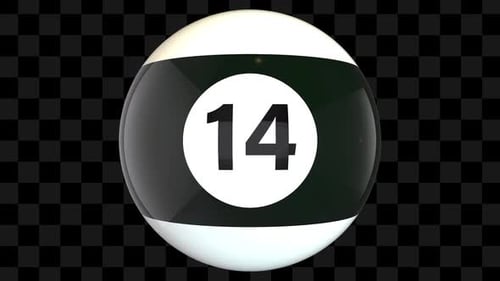 Black Pool Ball Number Fourteen