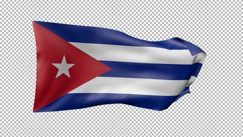 3D Realistic Waving Flag of Cuba Animation